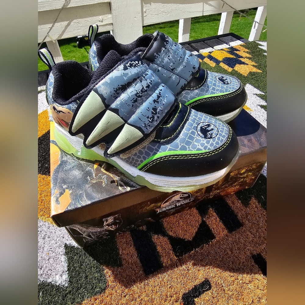 SOLD -Jurassic World Toddler Boys' Athletic Sneakers - Black/Gray/Green